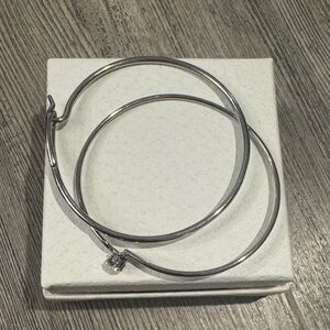Elegant Silver Hoop Bangle Bracelet Set